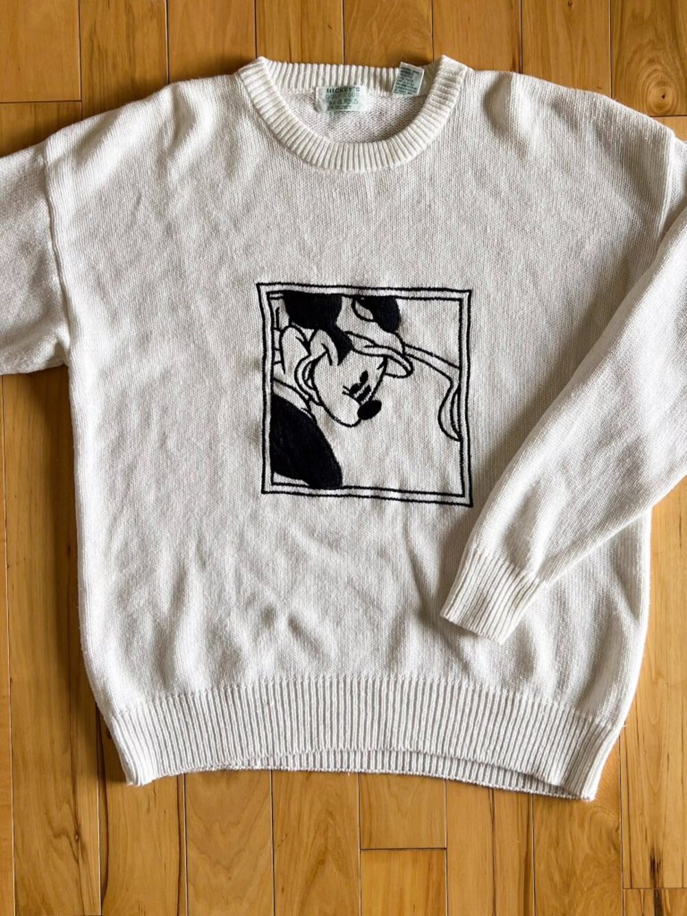 Vintage Mickey Mouse Sweater Mickey’s Golf Club Disney Cream Knit Medium